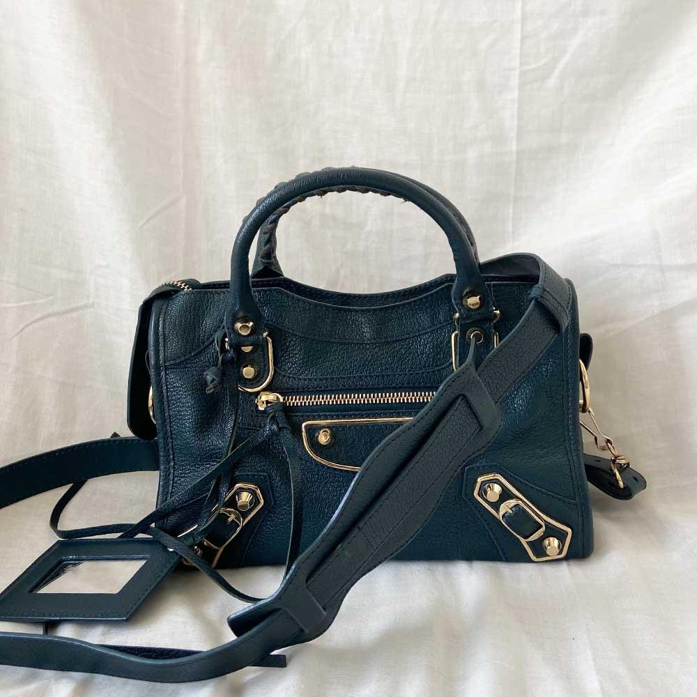 Balenciaga Leather Mini Classic Metallic Edge City Bag