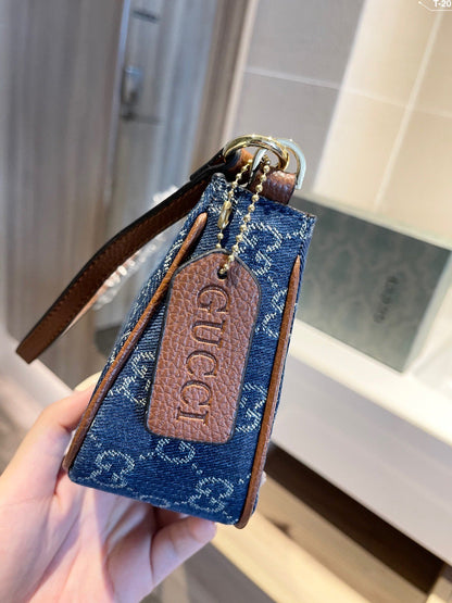 Gucci Women Ophidia GG Mini Bag Jacquard Denim