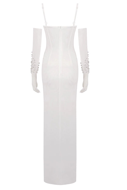 loveedsTM-High elastic mesh hand-beaded suspender dress-vx