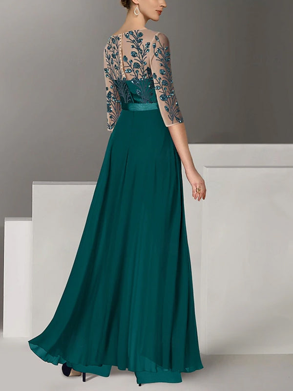 Round Neck Lace Solid Color Jumpsuit