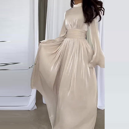 loveedsTM-Women's fashionable and elegant party round neck sexy long dress