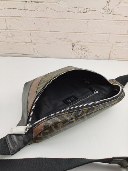 Fendi Zip Belt Bag Zucca Coated Canvas and Leather