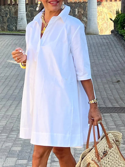 Urban Daily Loose Plain Shirt Dress
