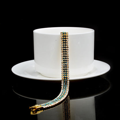 Crystal Gold Simple Full Diamonds Women's Bracelet