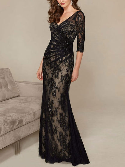 lace temperament hollow fishtail ladies dress