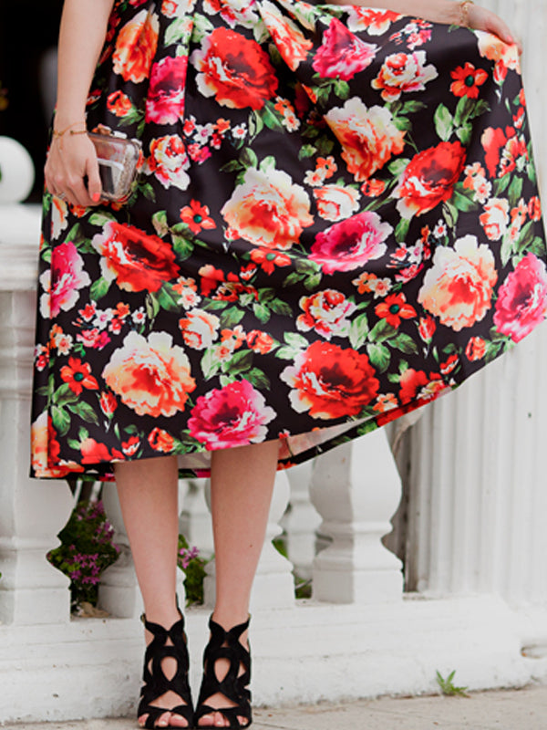 Elegant Floral Resort Midi Dress