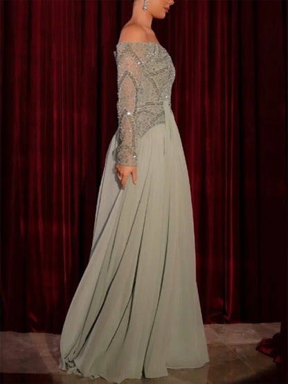 Tube Top Sequin Solid Color Maxi Dress