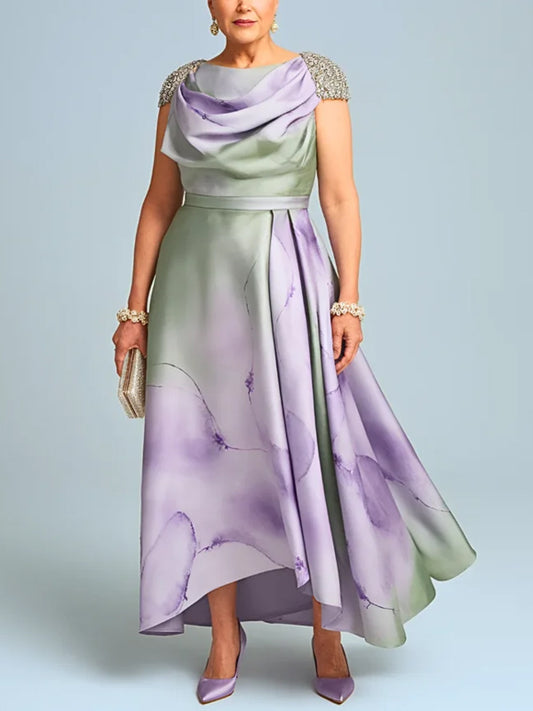 Round Neck Color Maxi Dress