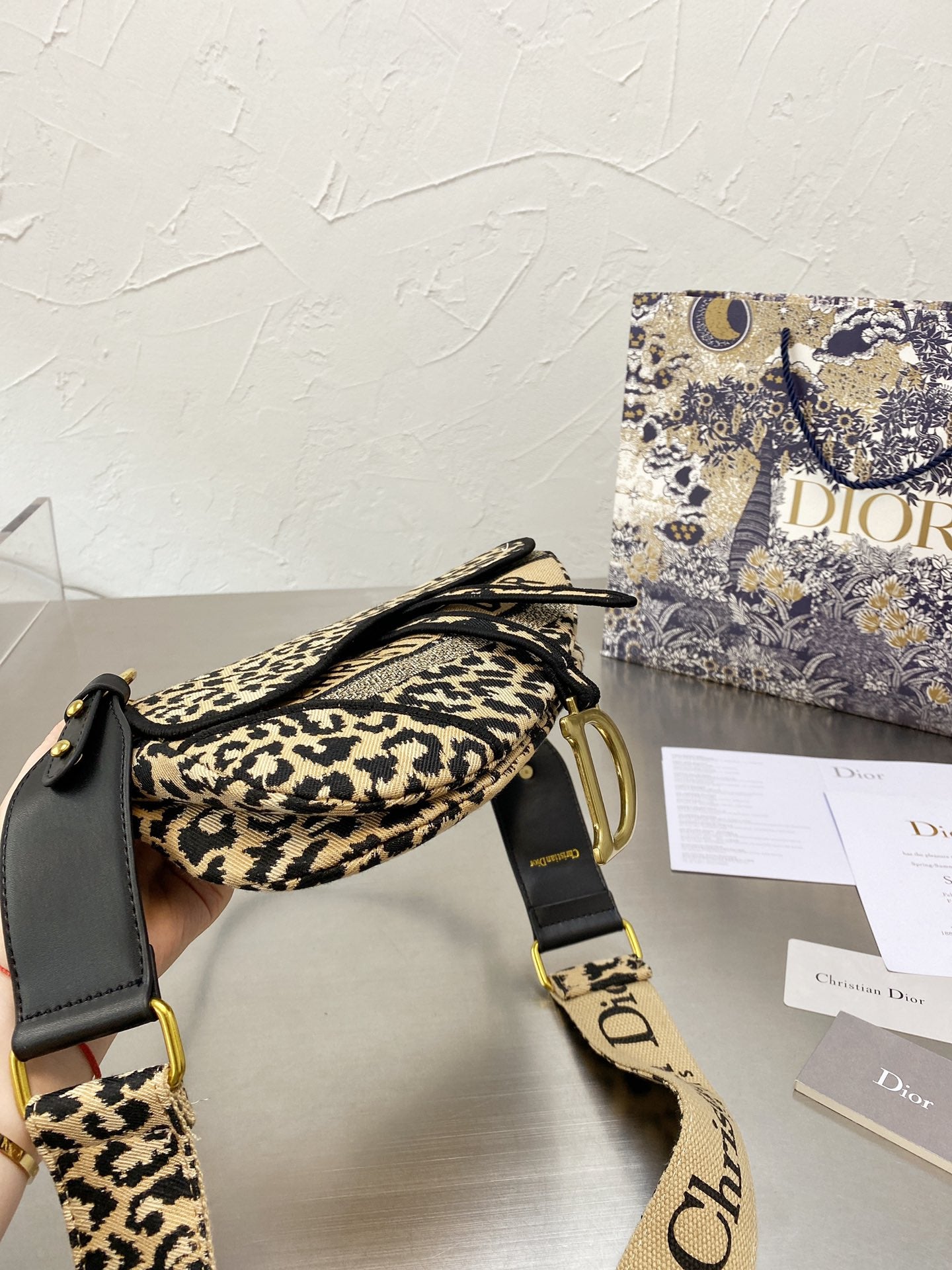 DIOR Saddle bag in beige cotton