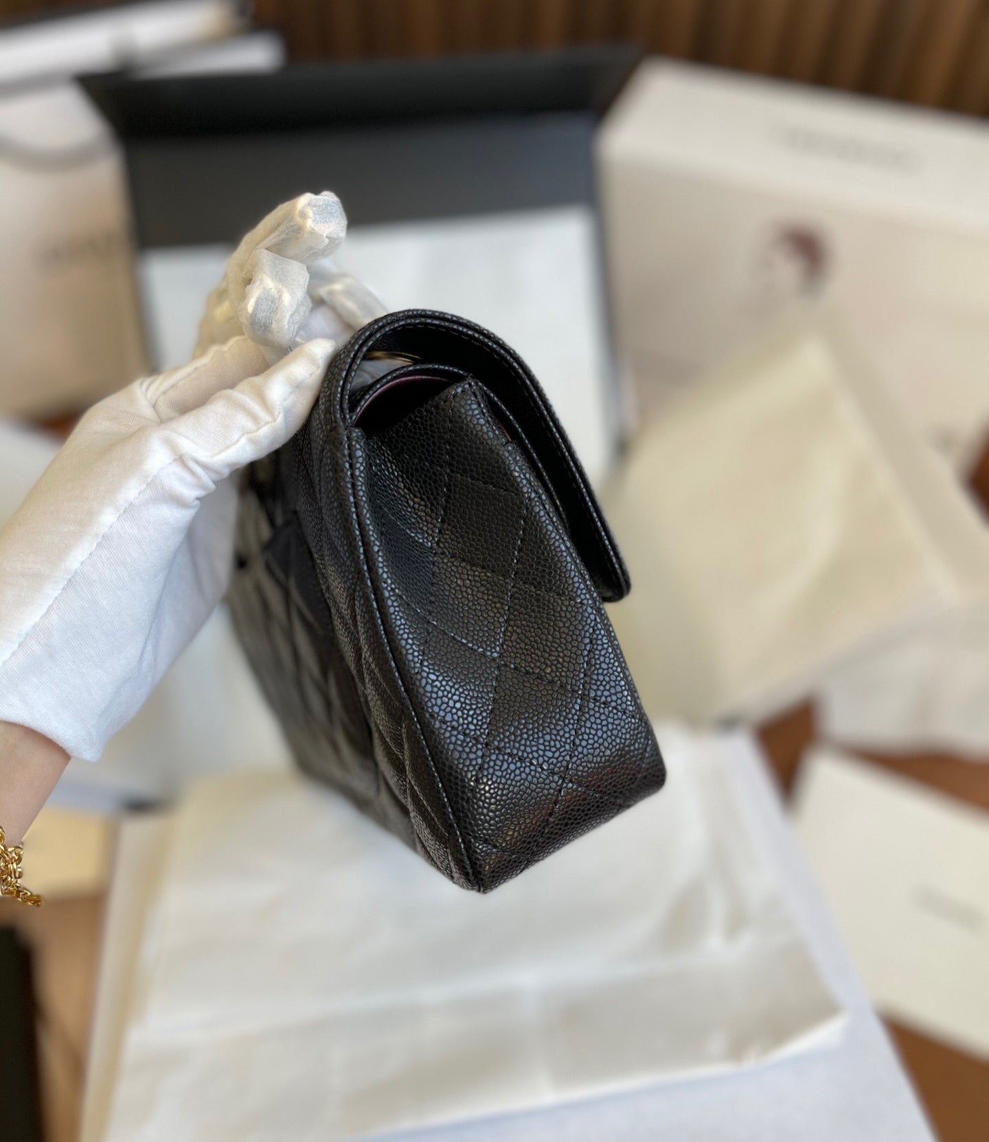 CHANEL CLASSIC FLAP QUILTED BLACK  BAG PURSE