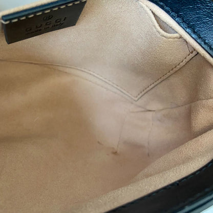 Gucci Black Mini GG Marmont 2.0 Matelassé Shoulder Bag
