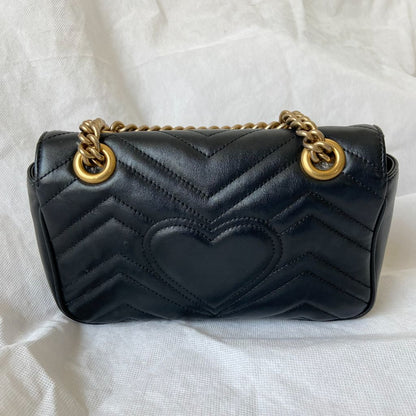 Gucci Black Mini GG Marmont 2.0 Matelassé Shoulder Bag