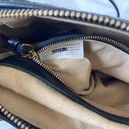 Bottega Veneta Black Intrecciato Leather Nodini Crossbody Bag