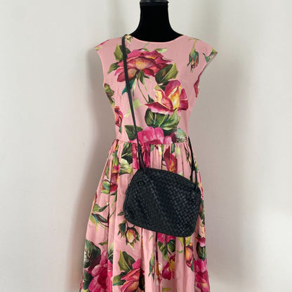 Bottega Veneta Black Intrecciato Leather Nodini Crossbody Bag