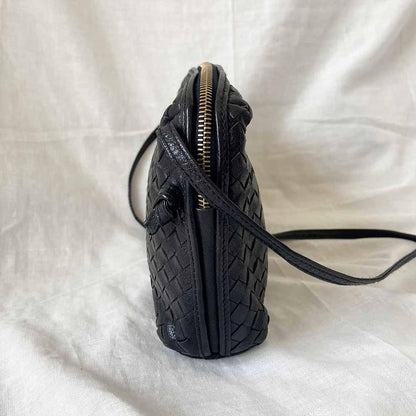 Bottega Veneta Black Intrecciato Leather Nodini Crossbody Bag