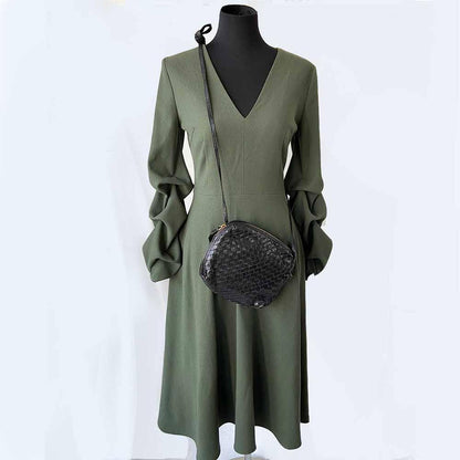 Bottega Veneta Black Intrecciato Leather Nodini Crossbody Bag