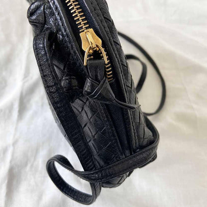 Bottega Veneta Black Intrecciato Leather Nodini Crossbody Bag