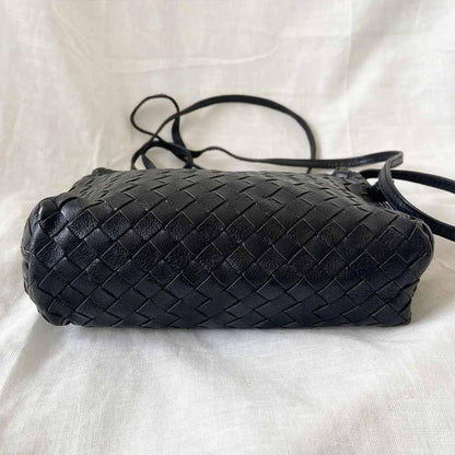 Bottega Veneta Black Intrecciato Leather Nodini Crossbody Bag