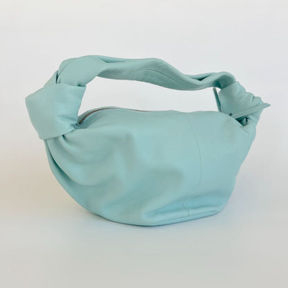 Bottega Veneta Blue Leather Double Knot Hobo