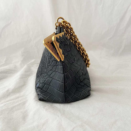 Bottega Veneta Vendome Sable Ardoise  Crocodile Shoulder Bag