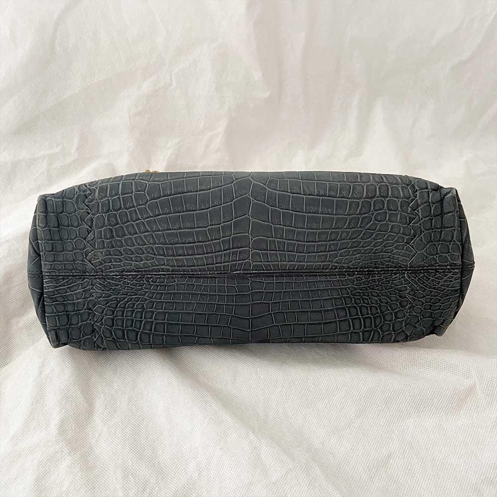 Bottega Veneta Vendome Sable Ardoise  Crocodile Shoulder Bag