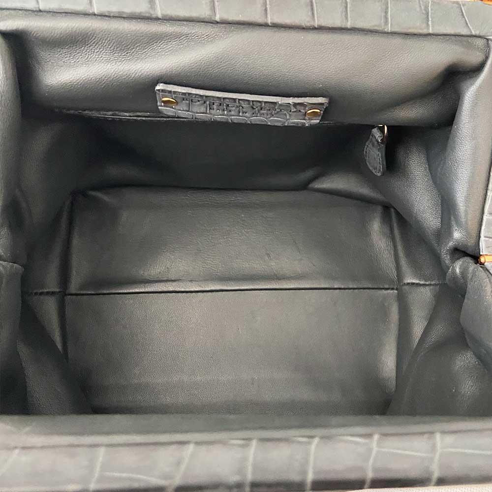 Bottega Veneta Vendome Sable Ardoise  Crocodile Shoulder Bag