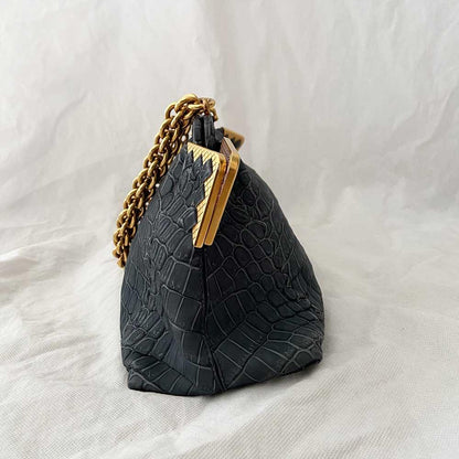 Bottega Veneta Vendome Sable Ardoise  Crocodile Shoulder Bag