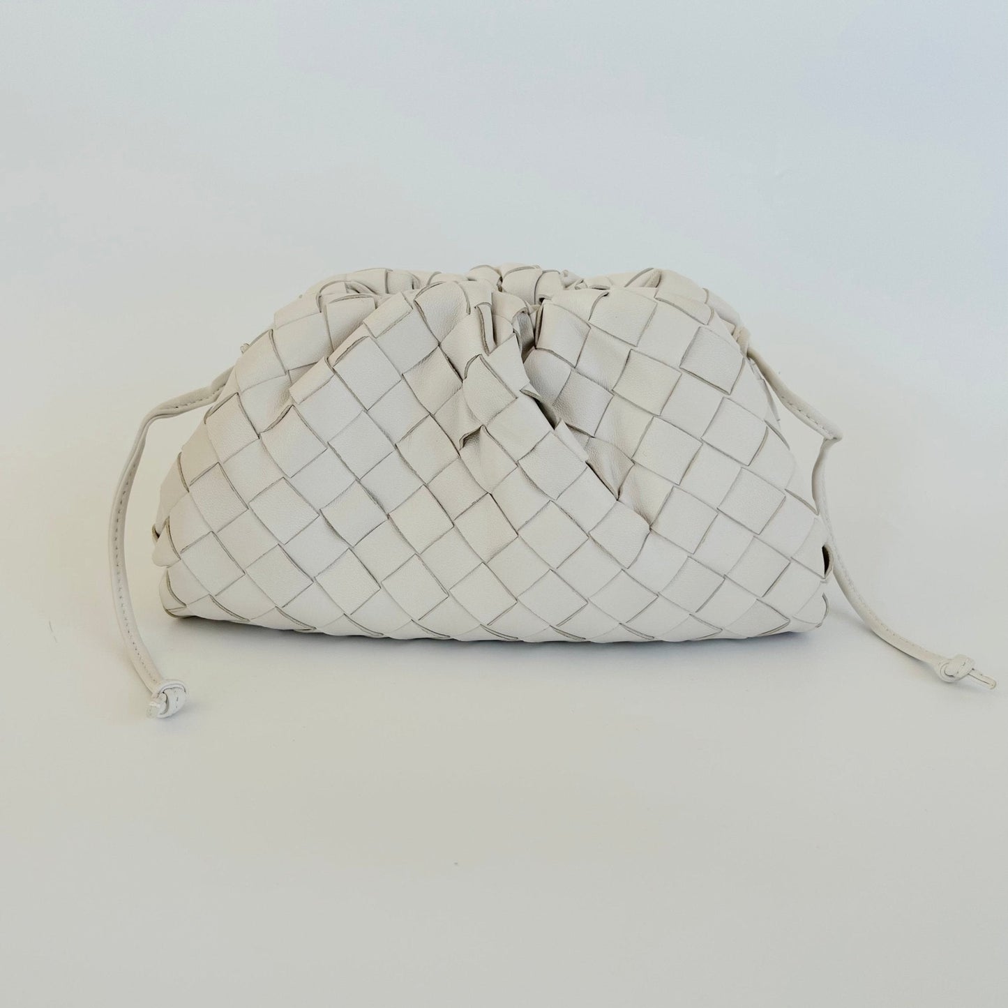 Bottega Veneta White Intrecciato Leather Mini The Pouch Bag