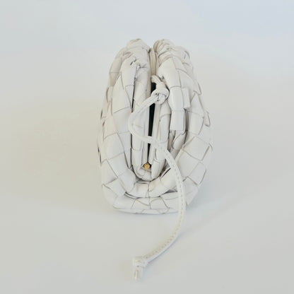 Bottega Veneta White Intrecciato Leather Mini The Pouch Bag