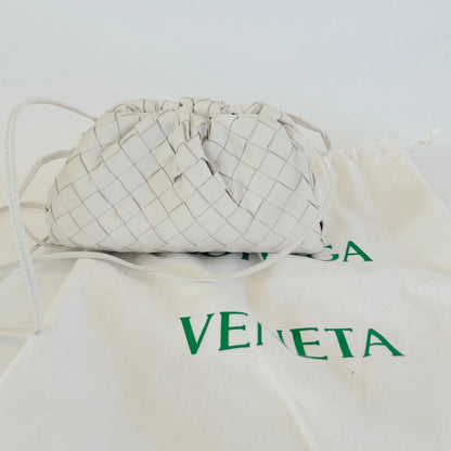 Bottega Veneta White Intrecciato Leather Mini The Pouch Bag