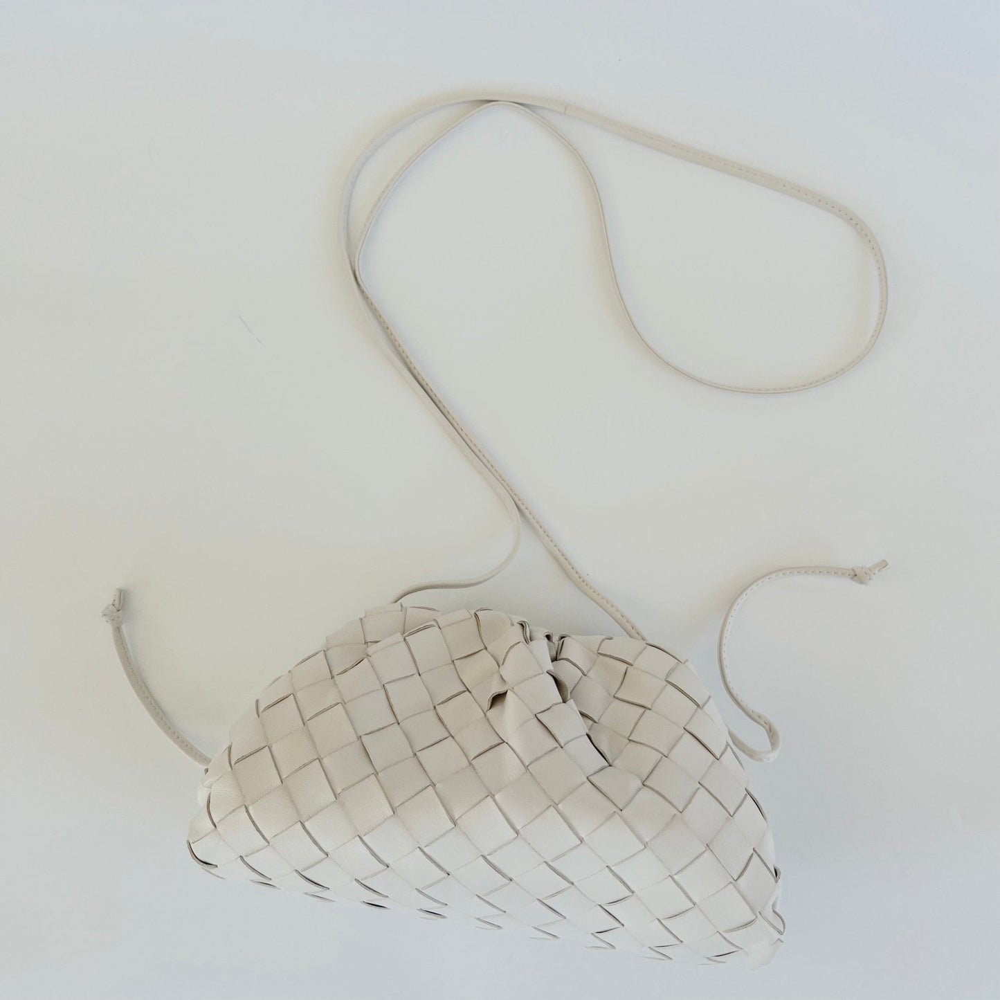 Bottega Veneta White Intrecciato Leather Mini The Pouch Bag