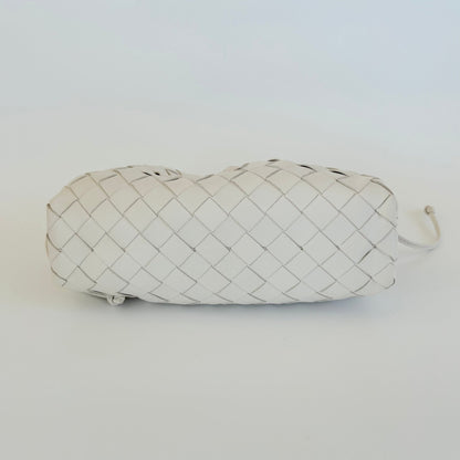 Bottega Veneta White Intrecciato Leather Mini The Pouch Bag