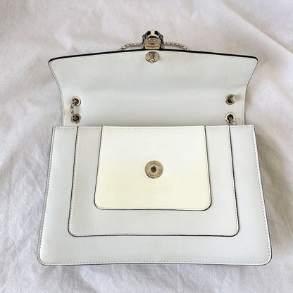 Bvlgari Cream Leather Medium Serpenti Forever Shoulder Bag