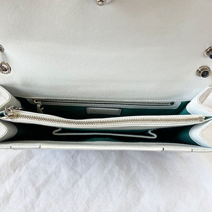 Bvlgari Cream Leather Medium Serpenti Forever Shoulder Bag