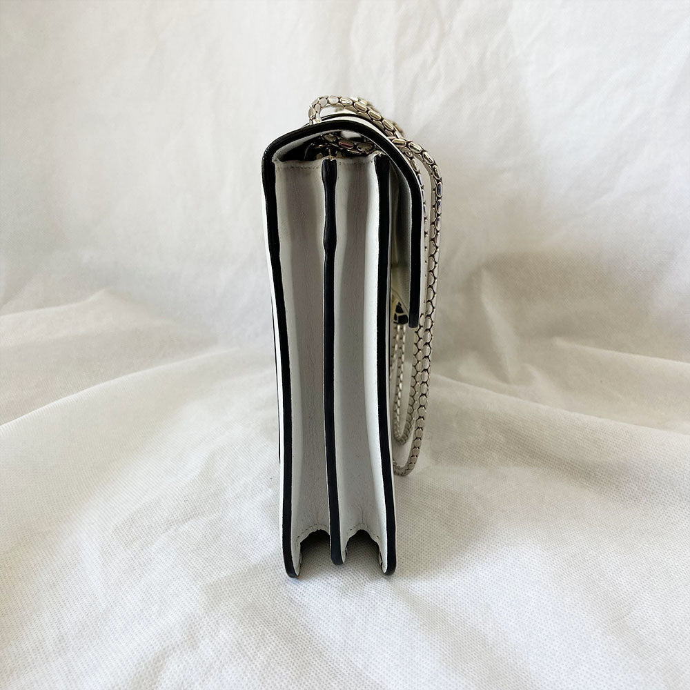 Bvlgari Cream Leather Medium Serpenti Forever Shoulder Bag