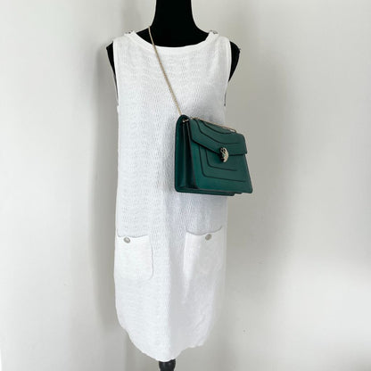 Bvlgari Emerald Green Leather Medium Serpenti Forever Shoulder Bag