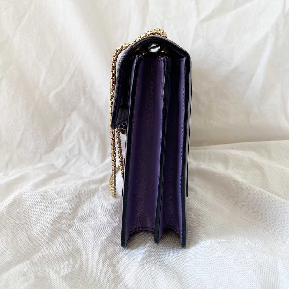 Bvlgari Purple Leather Medium Serpenti Forever Shoulder Bag