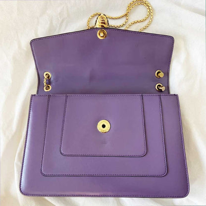 Bvlgari Purple Leather Medium Serpenti Forever Shoulder Bag
