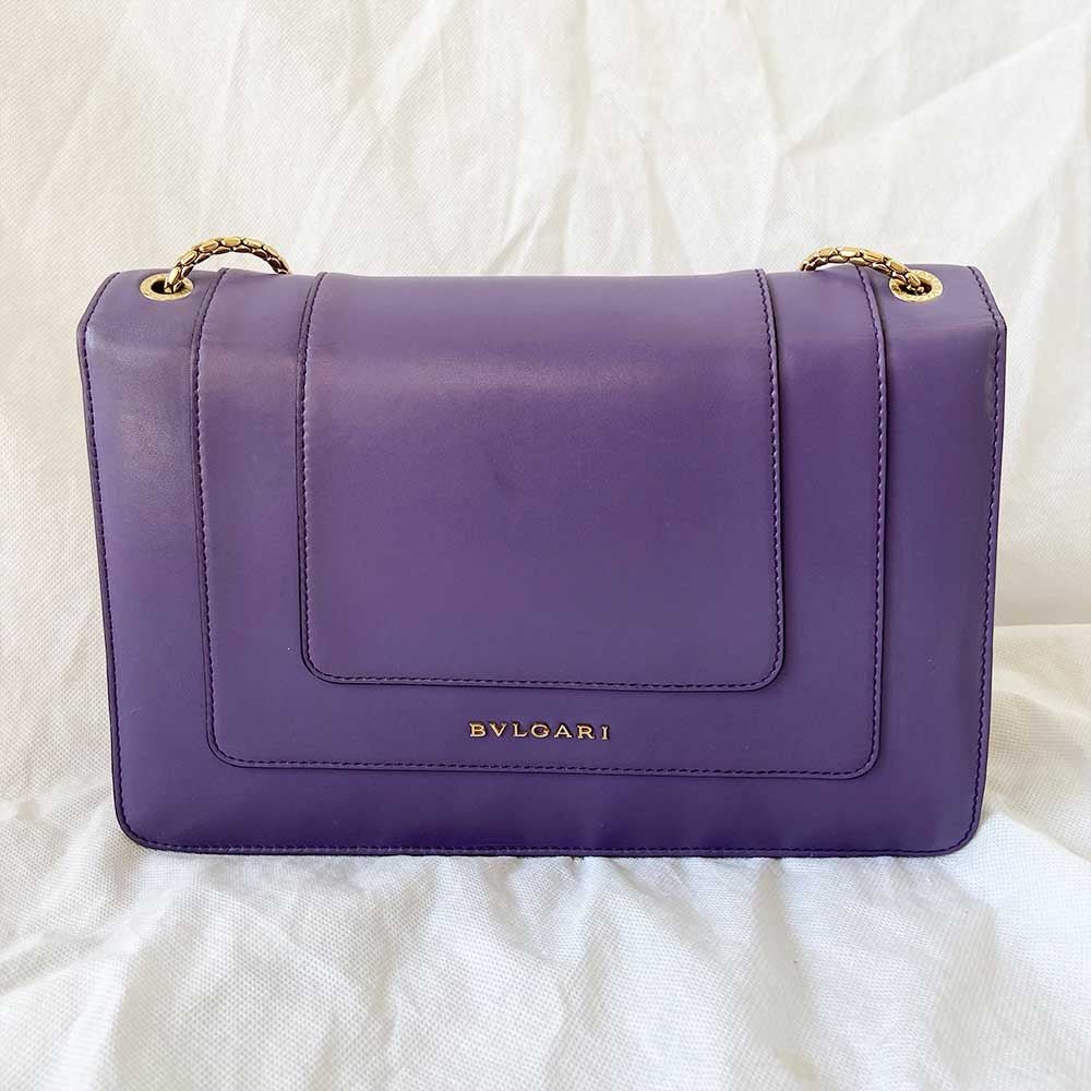 Bvlgari Purple Leather Medium Serpenti Forever Shoulder Bag