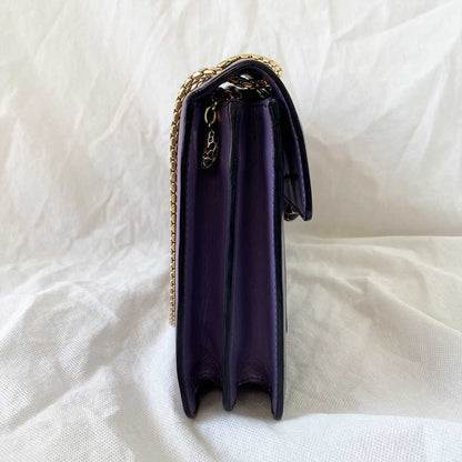 Bvlgari Purple Leather Medium Serpenti Forever Shoulder Bag
