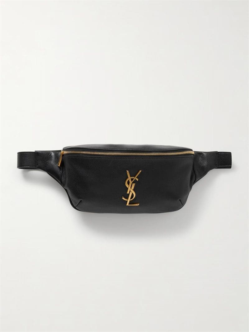 SAINT LAURENT Cassandre textured-leather belt bag