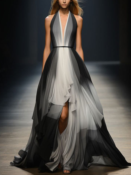 Halter Gradient Maxi Dress