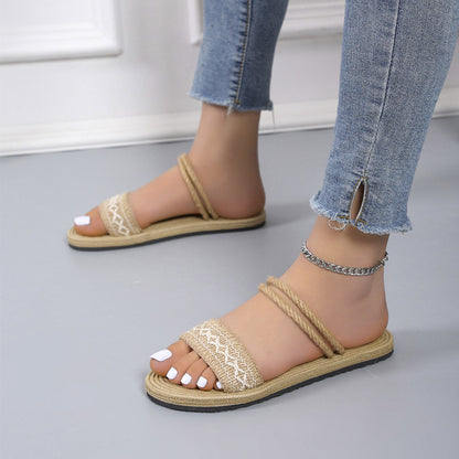 Braided flat sandals