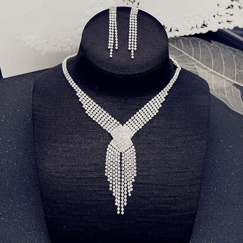 Claw Chain Rhinestone Necklace Set