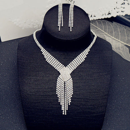 Claw Chain Rhinestone Necklace Set