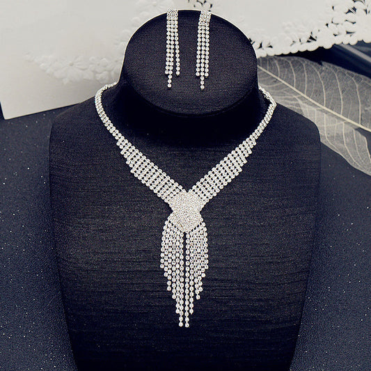 Claw Chain Rhinestone Necklace Set