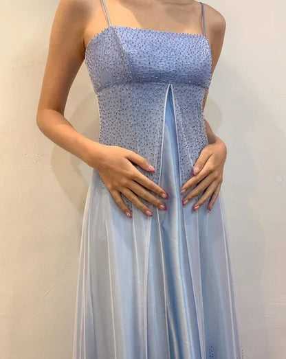 Purple Shiny Fashion Spaghetti Strap Long Elegant Tulle Ball Gown Evening Dress Party Dress gh3434