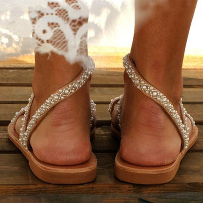 Thong pearl flat sandals