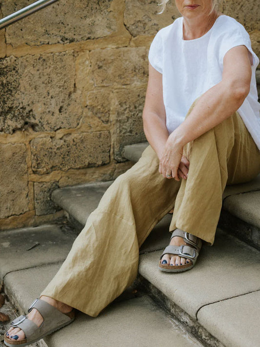 Loose Wide Leg Elastic Waist Women's Pants