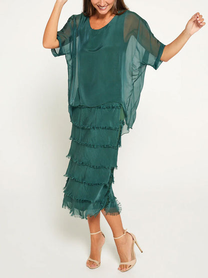 Straight temperament chiffon temperament women's dress